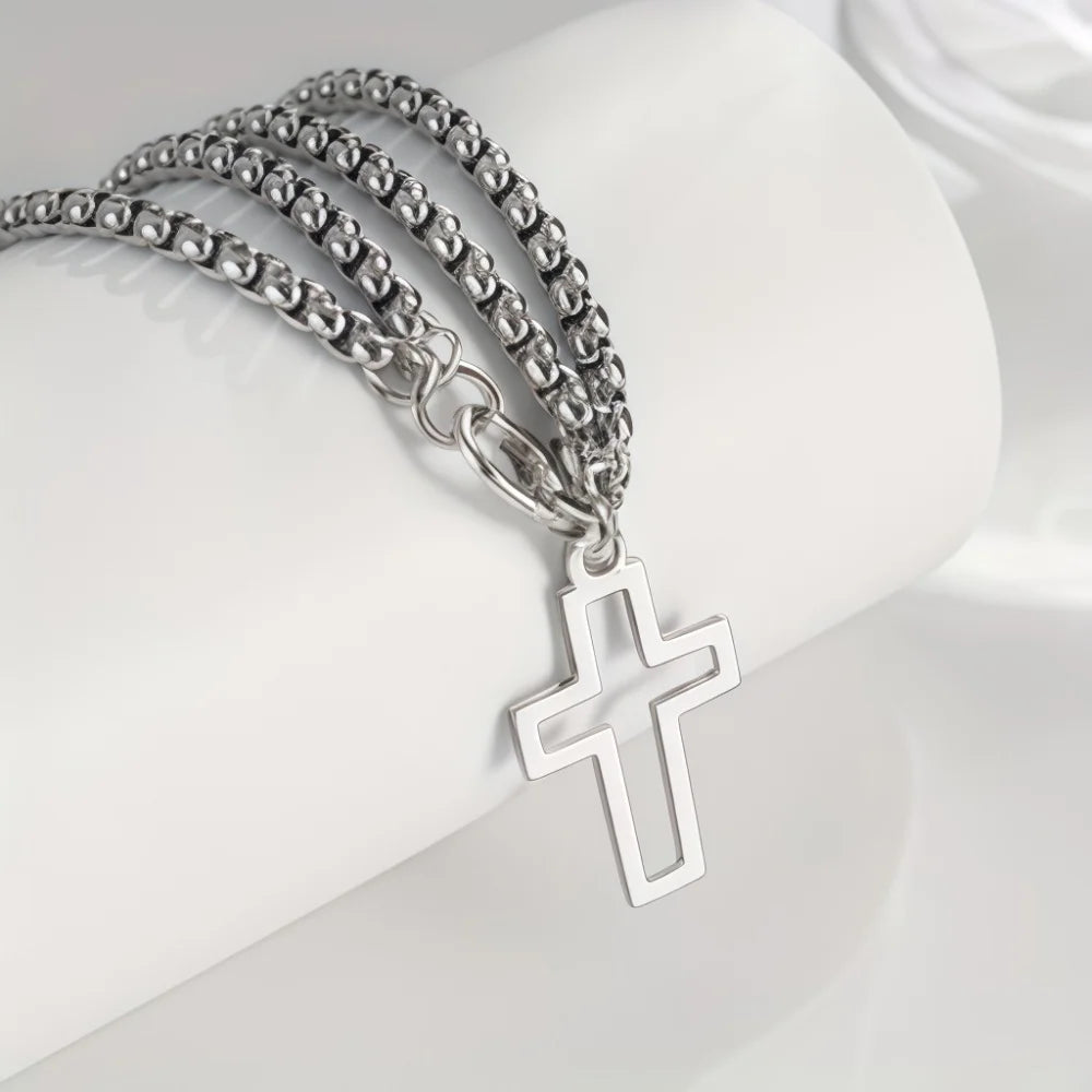 Men's Fashion Double Chain Cross Hollow Wrist Bracelets