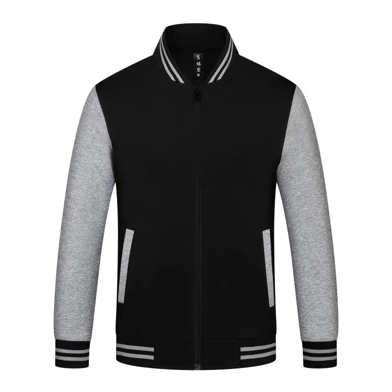 Unisex Varsity Team Baseball Jacket Men And Women Sports Zipper Bomber Coat