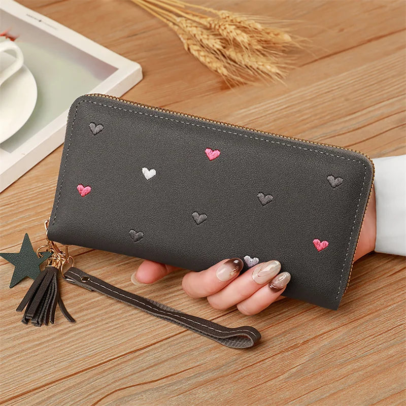 Women Long Wallets Purses Luxury Love Heart Wallets