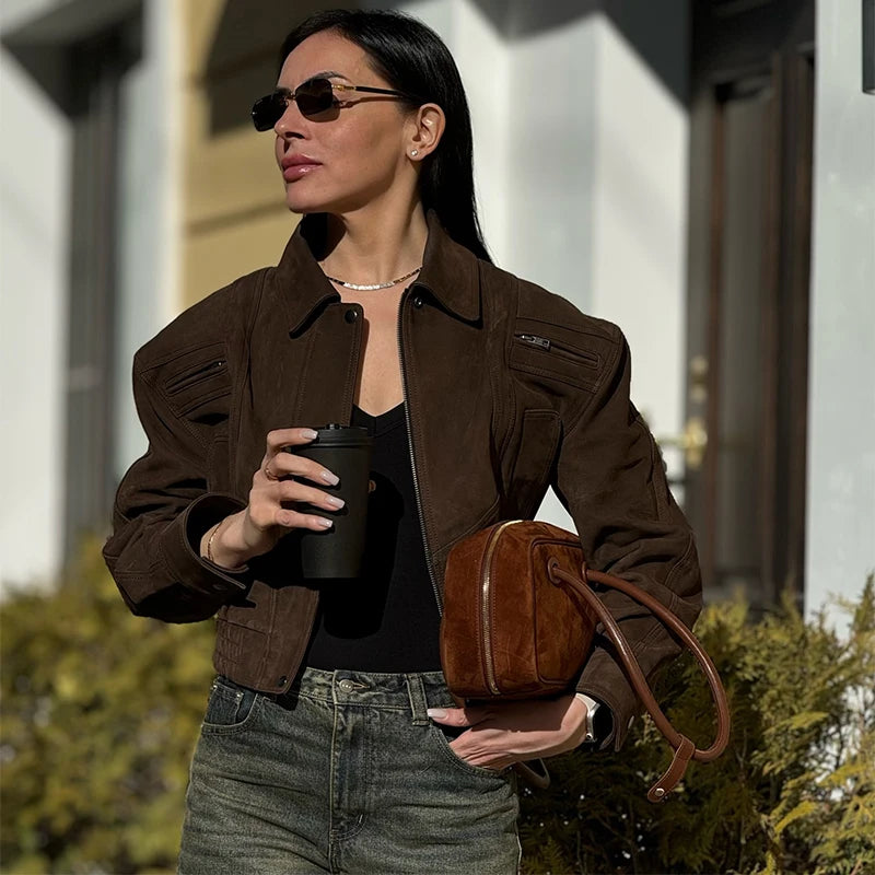 Vintage Suede Jacket For Women