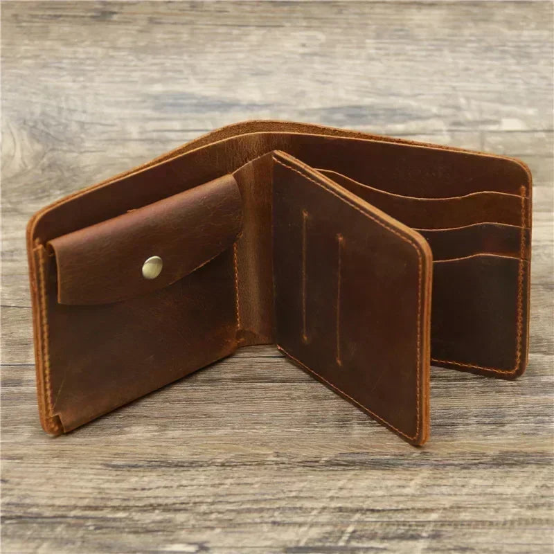 Leather Men's Wallets with Coin Pocket