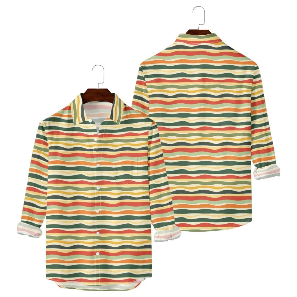 Button Up Shirts Seafoam Striped