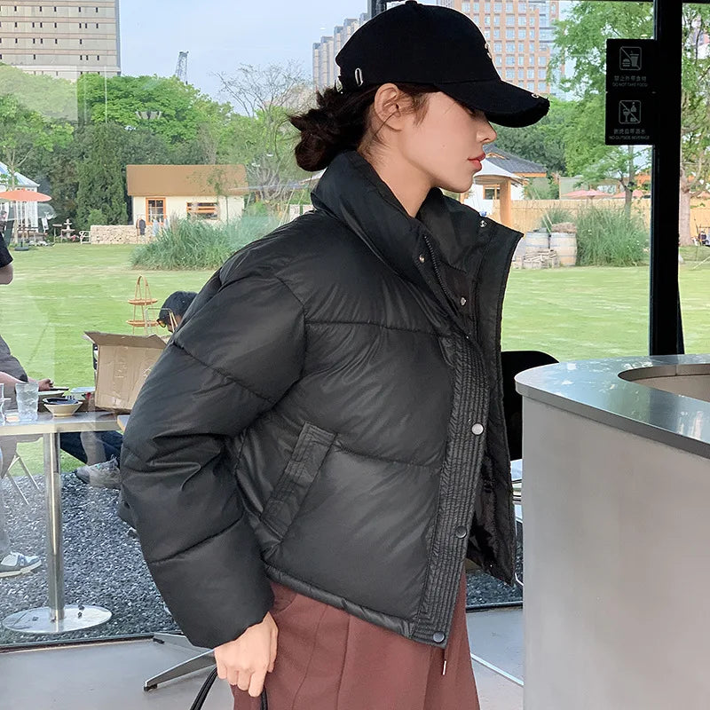 Winter Women Clothes Cropped Jackets Parkas