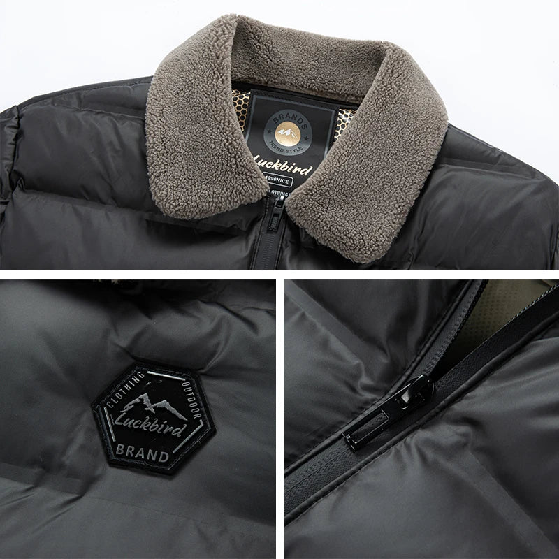 Fur Collar Parkas Men Winter Thicken Casual Outwear