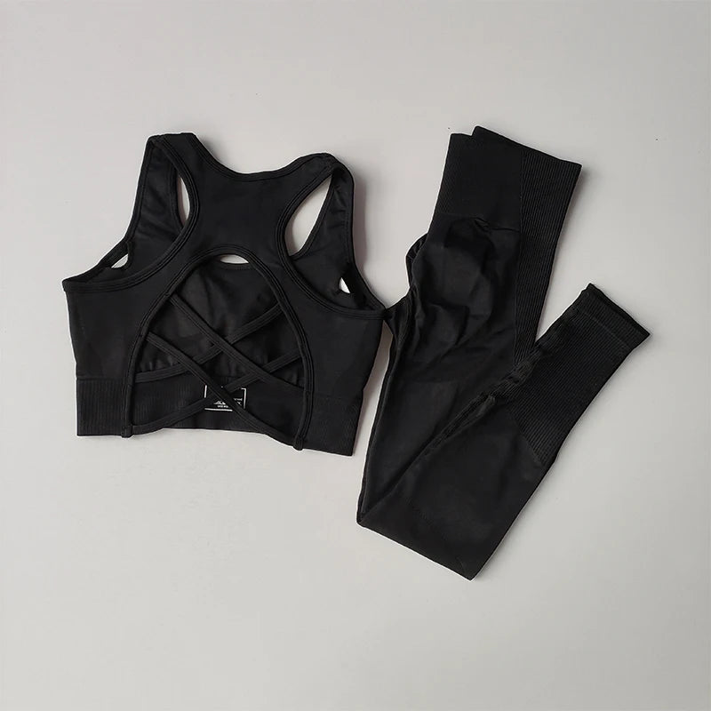 Women's Workout Set 2 Piece, High Impact Sports Bra and High Waist Leggings