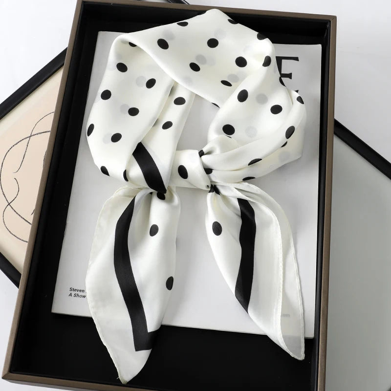 Lady Hair Dot Scarf Female Silk Square Scarves