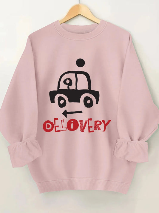 round Neck Sweatshirt for Women  Casual Streetwear