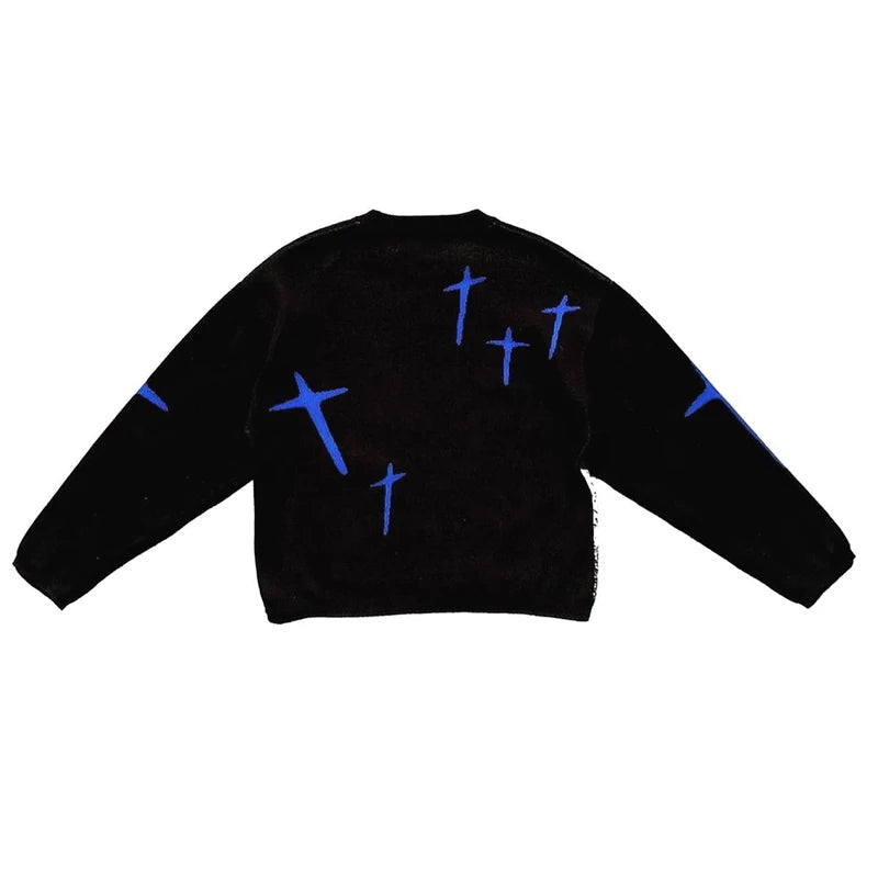 Women's Knitting Cute Anime Print Pattern O Neck Pullover