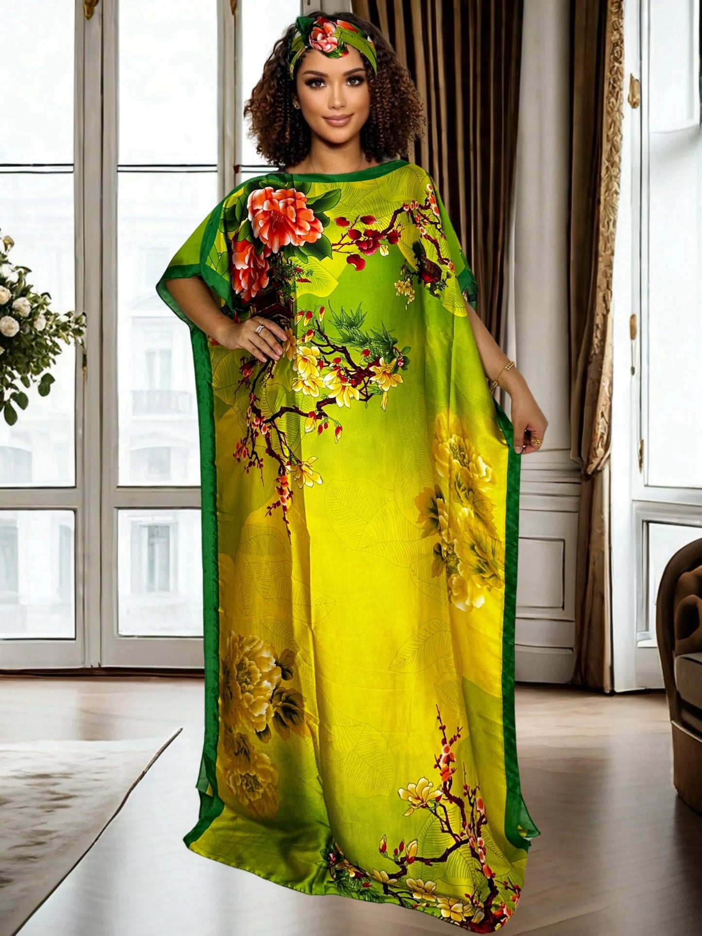 Women Vibrant Floral Print  Kaftan Casual Wear