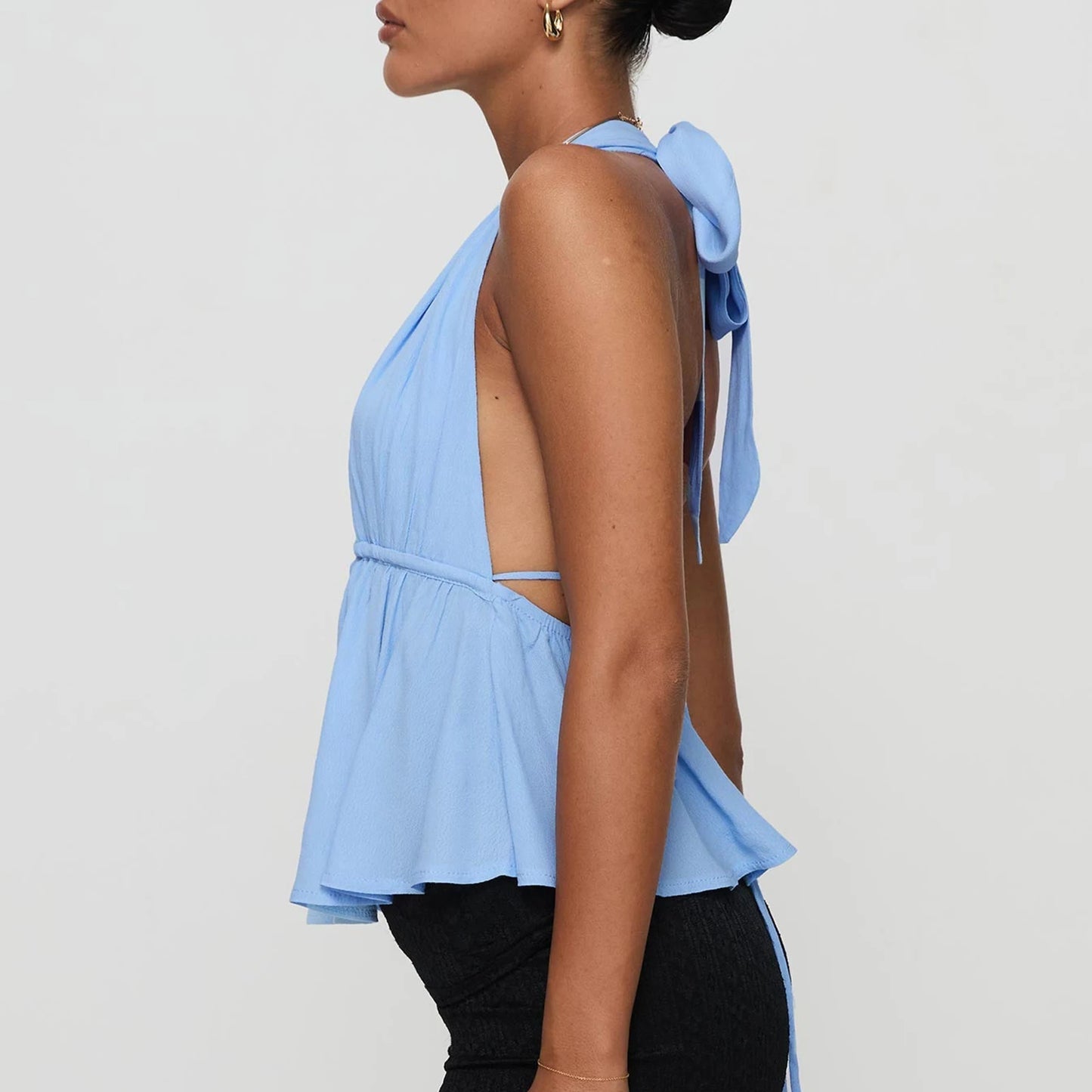 Women Halter Neck Crop Tops Sexy Tie-up Sleeveless Backless Tank Tops