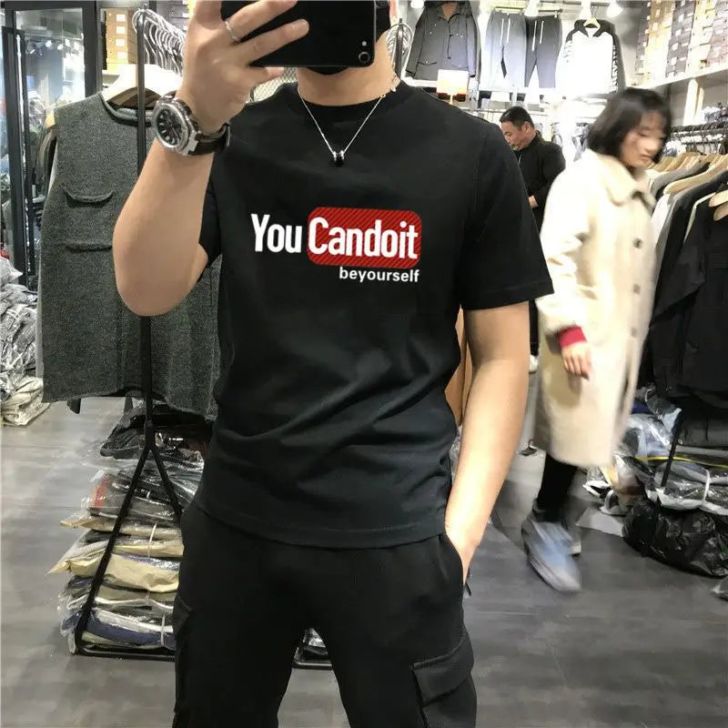 T Shirt for Men Tee Shirts Black 100% Cotton