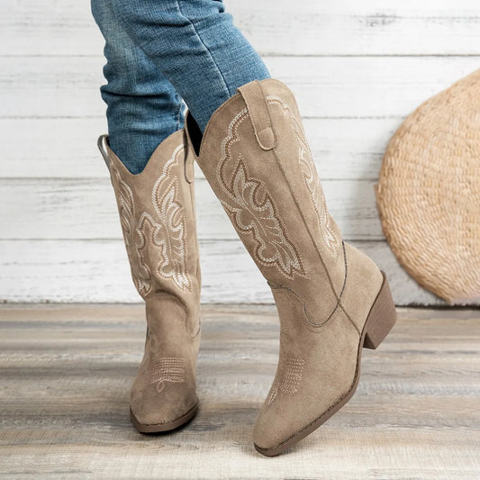 Women Boots  Comfortable Shoes High Chunky Heel Pointed Toe Women Shoes