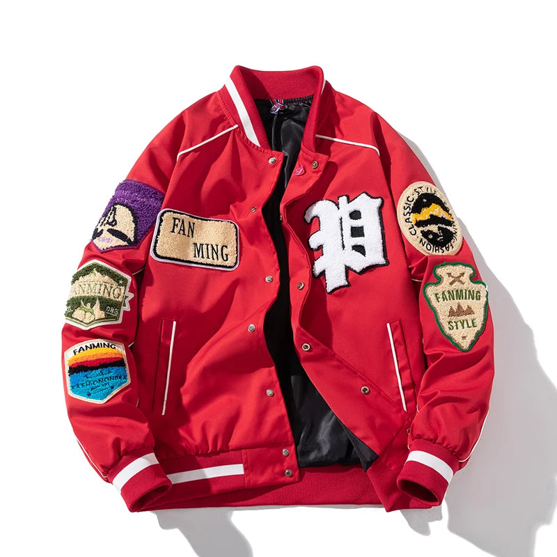 Winter Varsity Jacket Men Women Letter Badge American Baseball Jacket Street Fashion