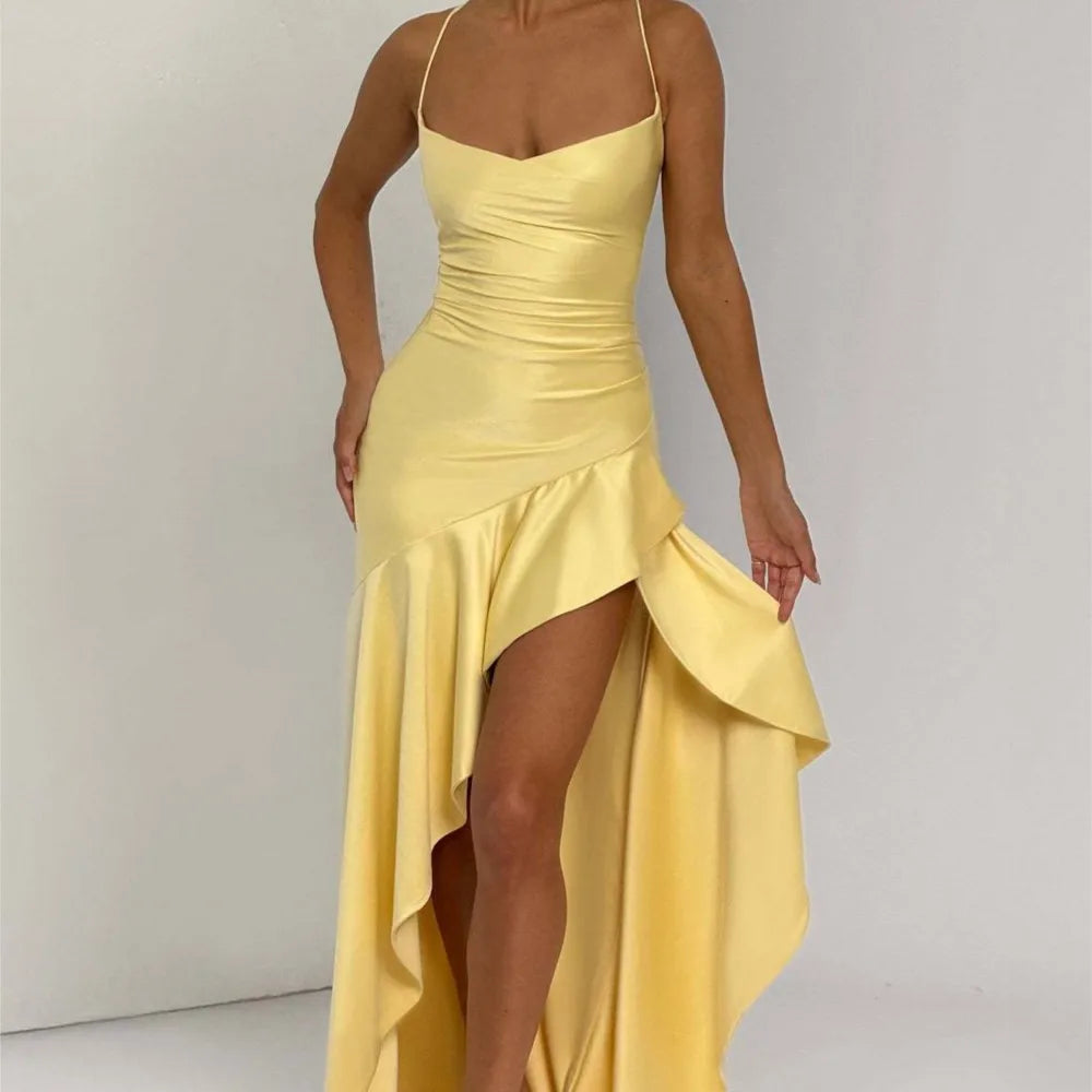 Woman Sexy Slim Backless Elegant Evening Dress