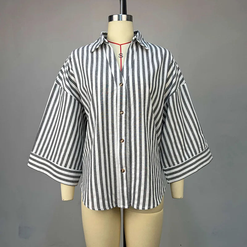 Blouses Shirt Turn Down Collar Full Sleeve