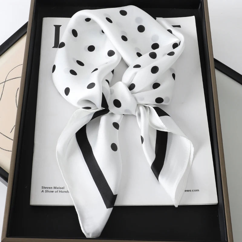 Lady Hair Dot Scarf Female Silk Square Scarves