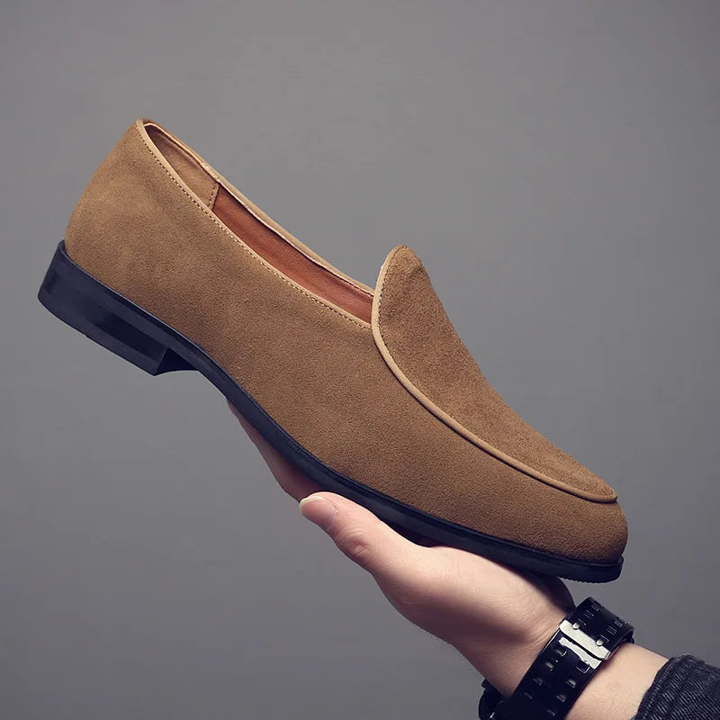 Men's leather shoes. One foot casual loafers Business dress shoes