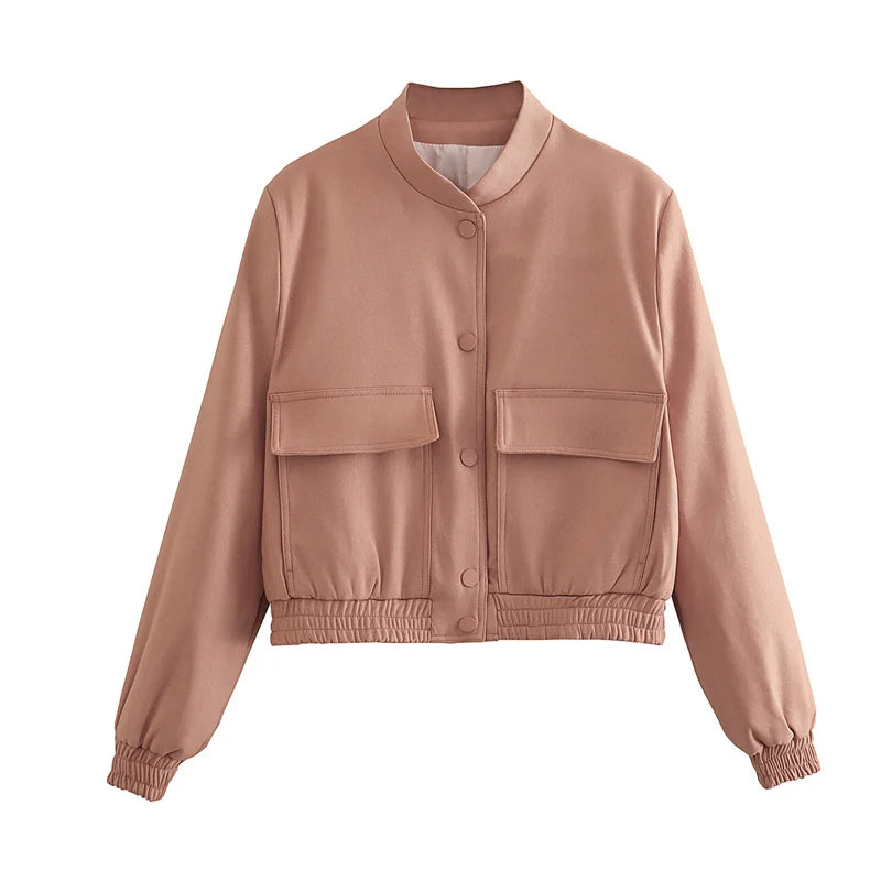 Big Pocket Short Jacket Personality Casual  Outerwear