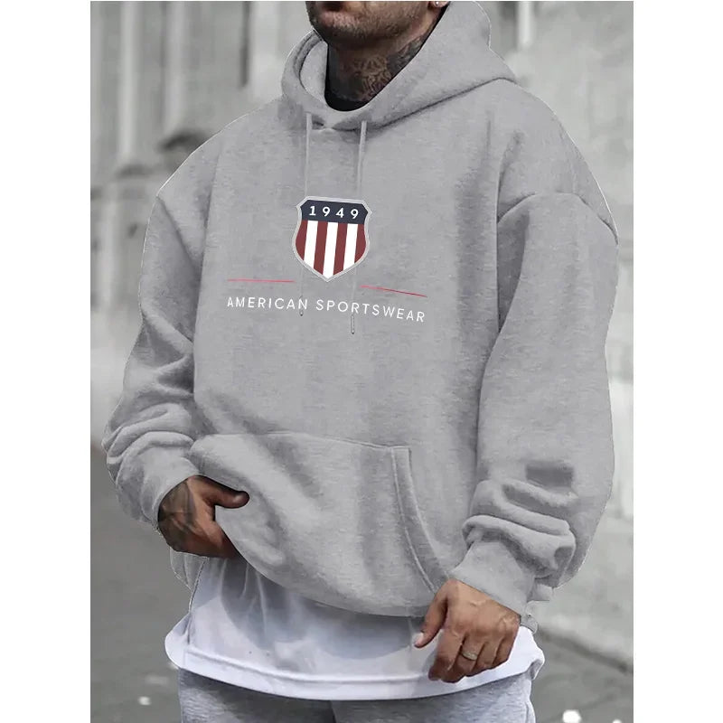 men's warm sweatshirt,urban fashion, casual, loose and fresh