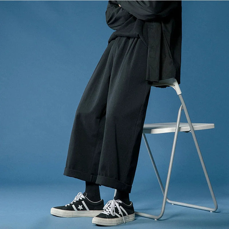 Wide Leg Pants  Drawstring Simple Looses
