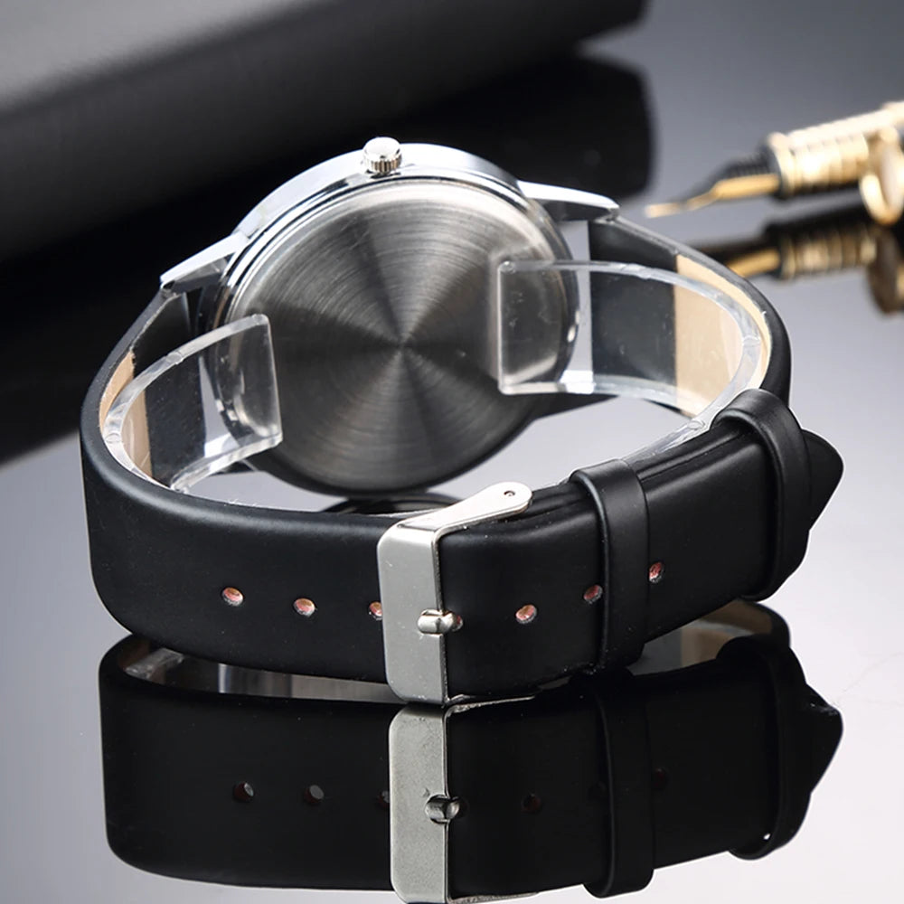Women's Watches  Fashion Metal Round Dial Analog Quartz Watch for Men Women