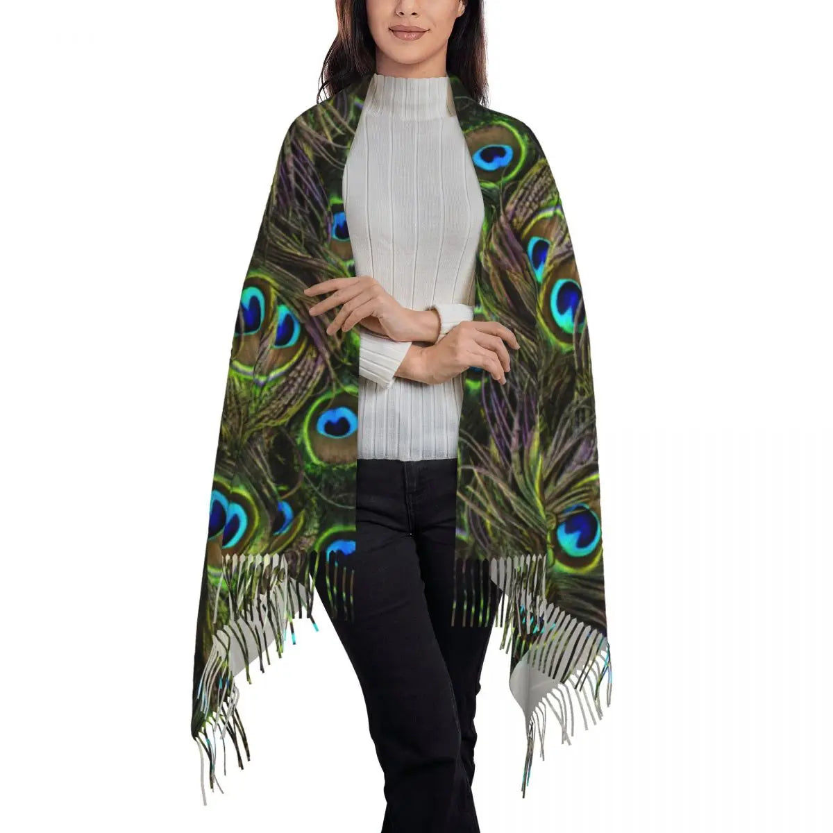 Customized Ladies Long Peacock scarves