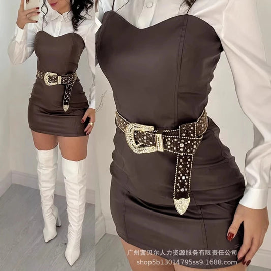 Women 2 Piece Sets Dress  Full Sleeve Shirt