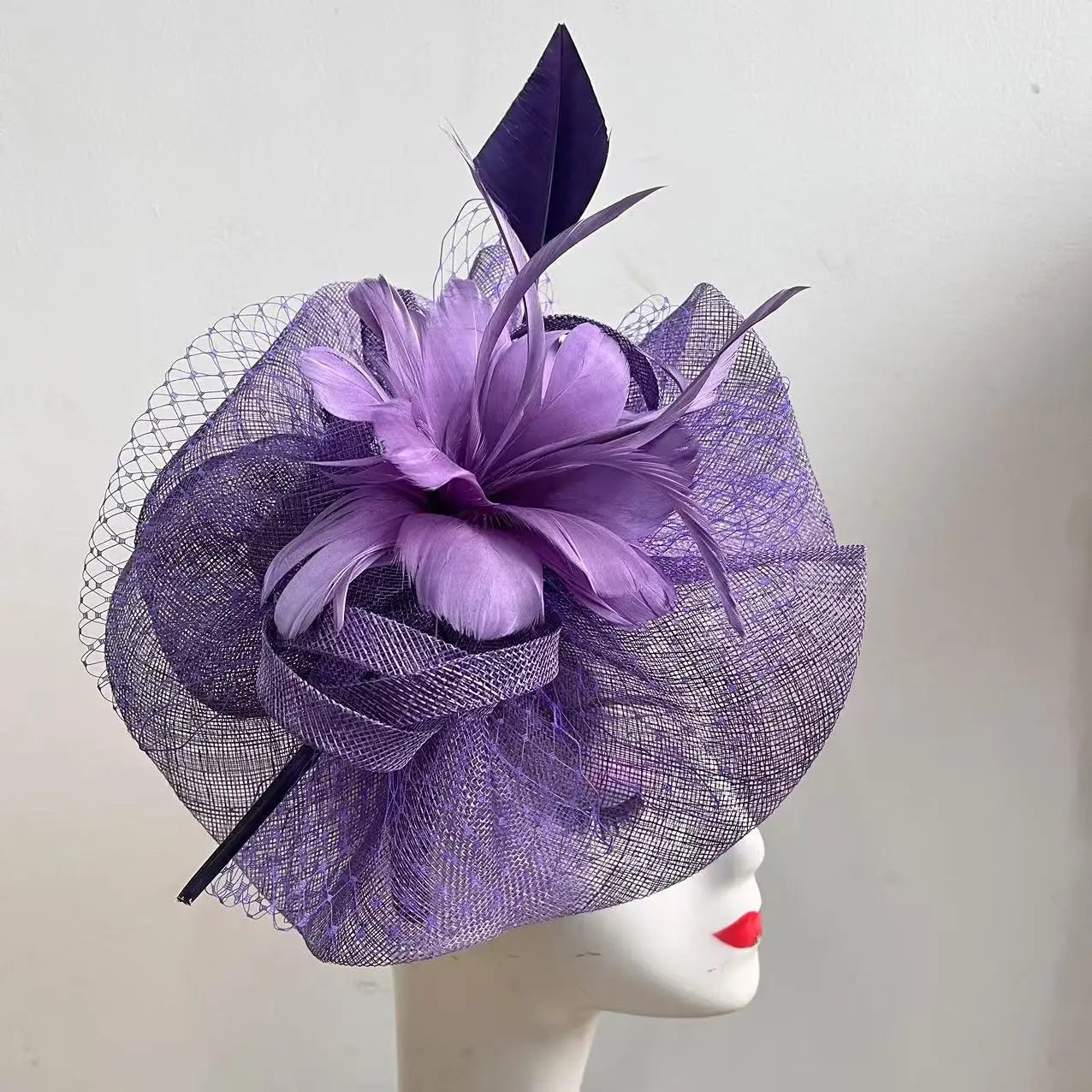 Fascinators Hats for Women Feather Veil Headwear