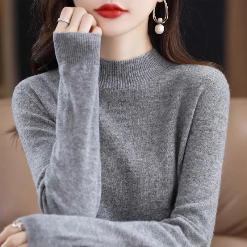 Women's Solid Long Sleeve Pullovers Knitwear