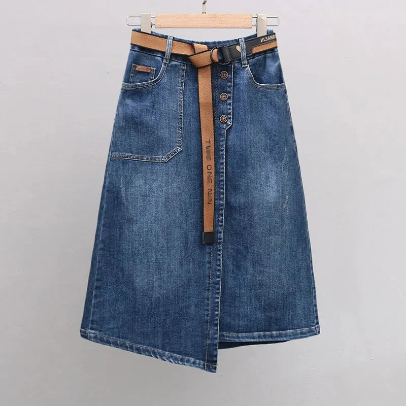 Women's Denim High-waisted Jeans Skirts