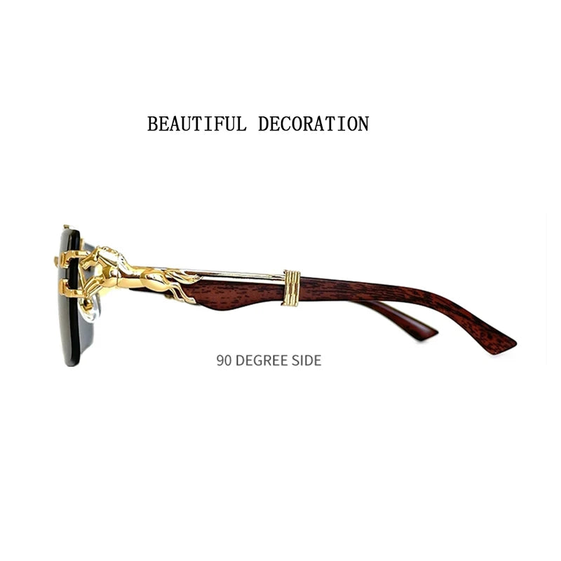 New In Sunglasses For Men Wooden Rimless Sunglasses Women  Vintage Square