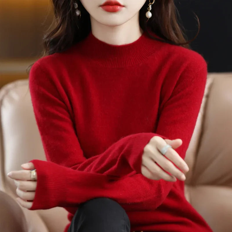 Women's Solid Long Sleeve Pullovers Knitwear