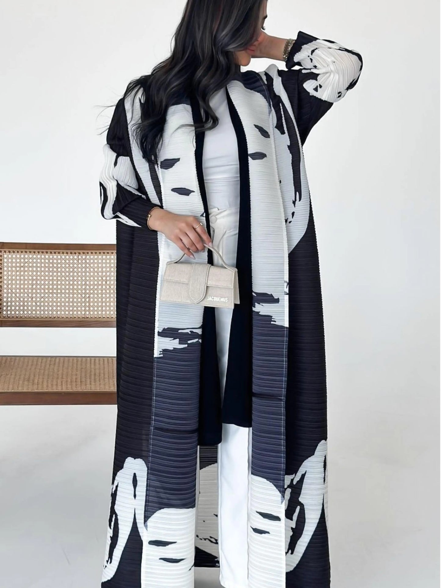 wear a long robe  abaya, with an outer cardigan