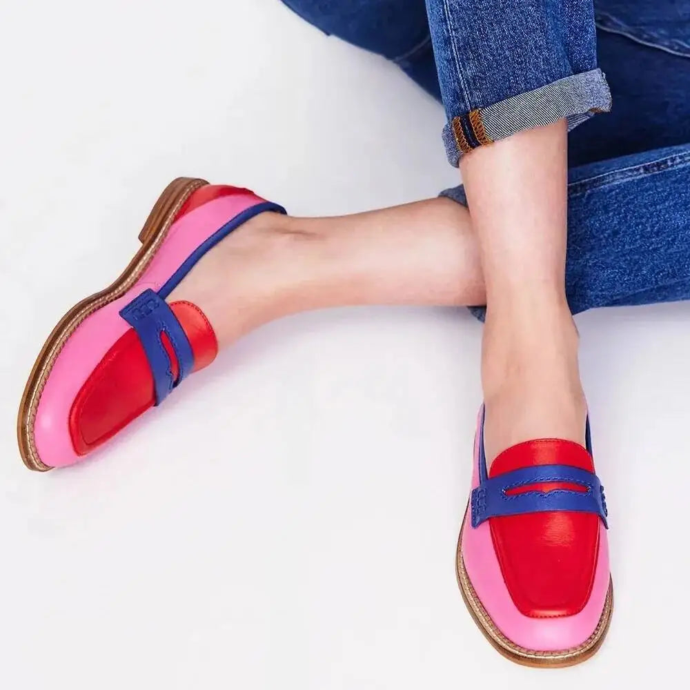 Women's Casual Loafers Round Toe Low Heel Shoes