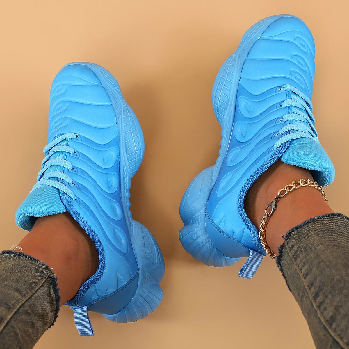 Women Sneakers  Rainbow Color Platform Shoes
