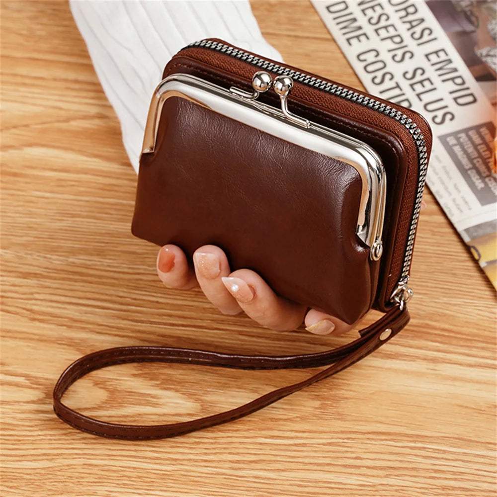 Women's Wallet Fashionable and Minimalist Wrist Strap Short Zero Wallet