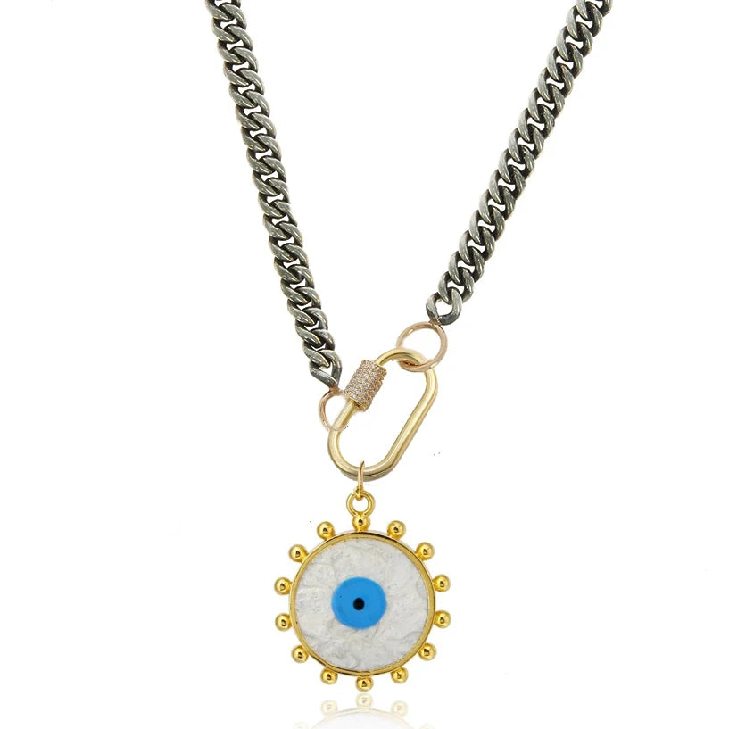 Vintage Round Charm Layered Necklace Women's Jewelry