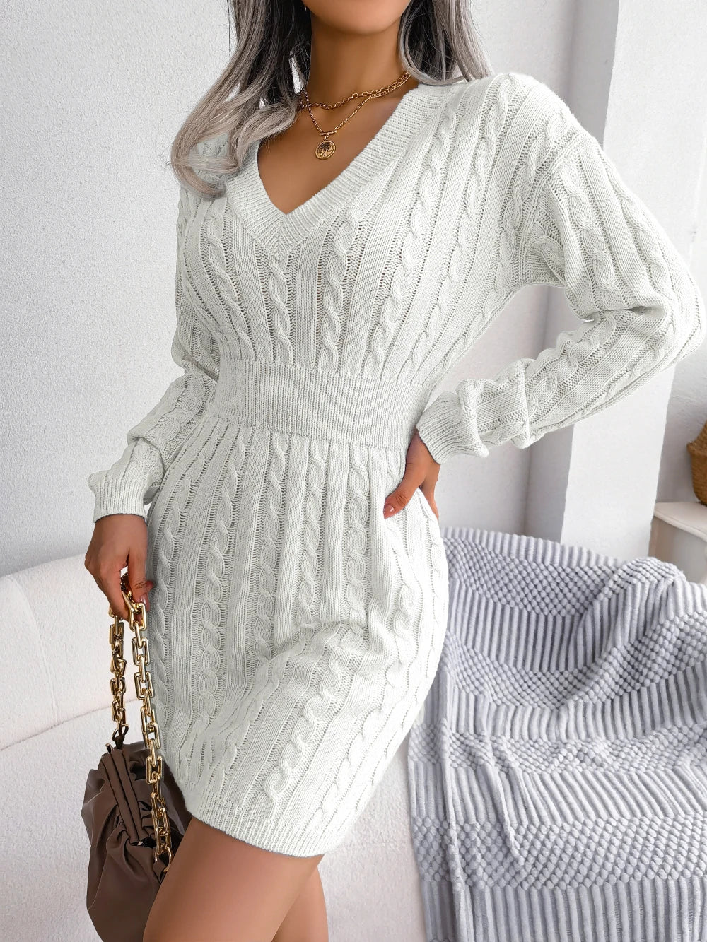 Knitted Sweater Dress for Women
