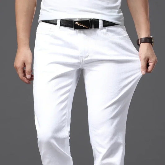 Men's White Jeans Fashion Casual Classic Style