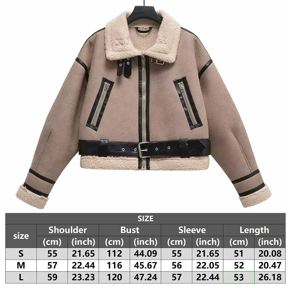 Winter  Wool Blend Coat Outerwear Leather & Fur Hot Coat For Women
