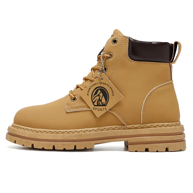 High Top Boots Men's Leather Shoes