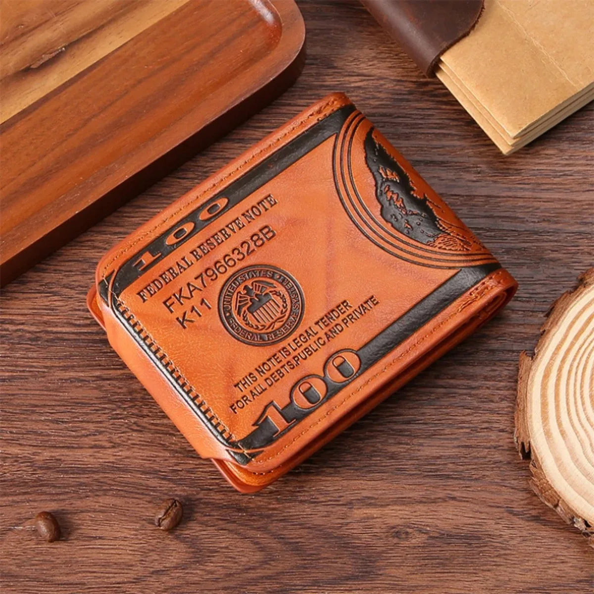 Men's Wallets  with Zipper Card Holder Coin Pocket