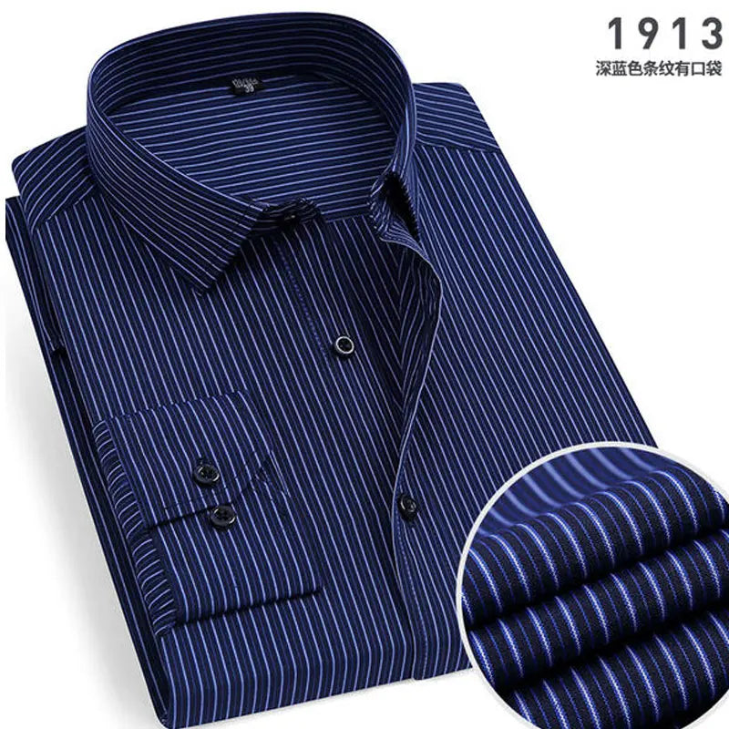 New Men's Striped long-sleeved Shirt