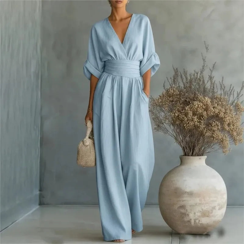 Women's Jumpsuit  High Waist V-neck  Casual Daily Business Rompers