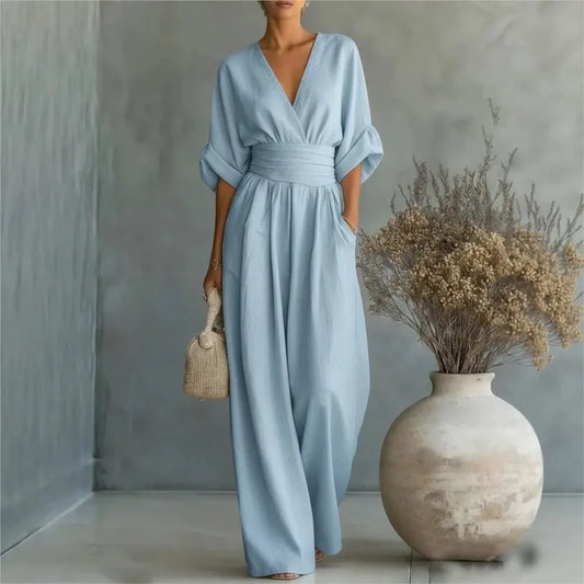 Women's Jumpsuit  High Waist V-neck  Casual Daily Business Rompers