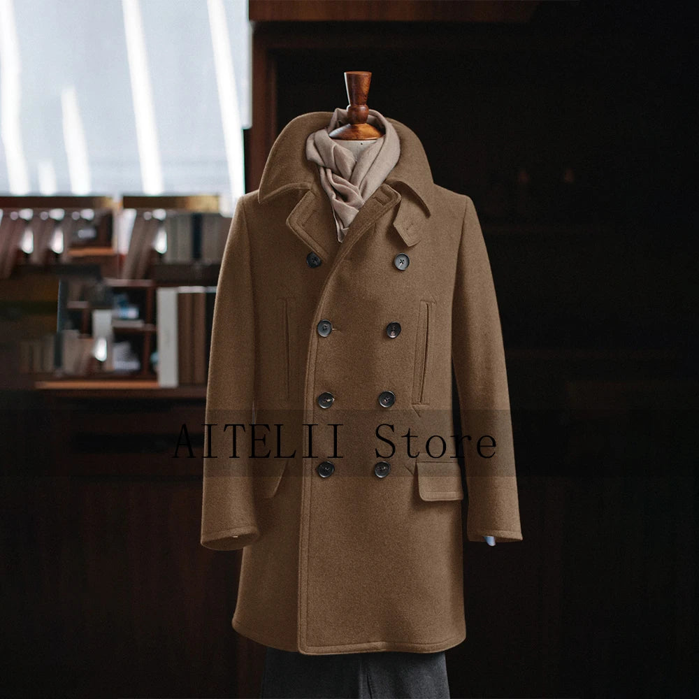 Woolen Coats for Men Dress Jackets Mantel Suit Top Male