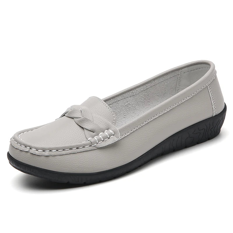 Women Flats Wedge Leather Fashion Comfortable Shoes Slip On Nurse Shoes