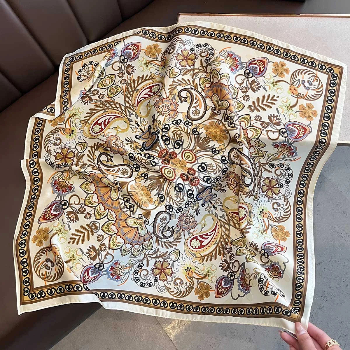 Scarves for Women Shawl Print Satin Scarf