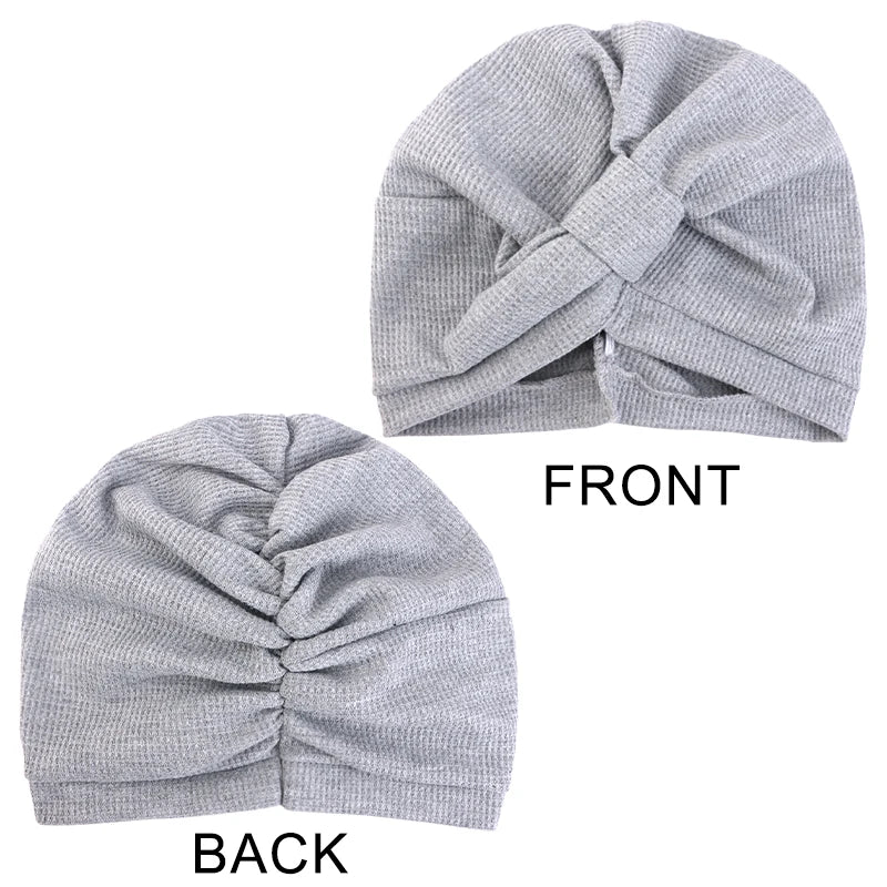 Women's breathable cotton thick waffle headscarf