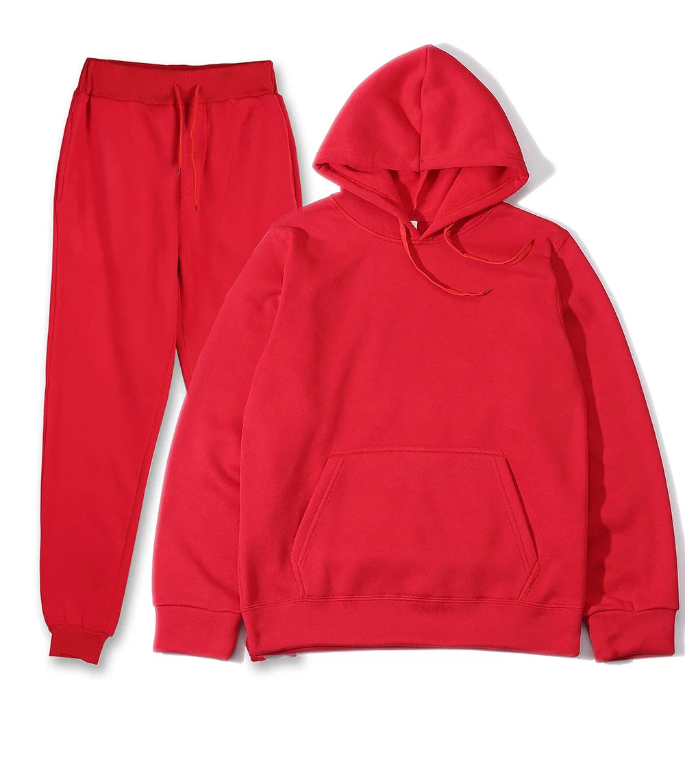 New Solid Color Hoodie+pants Two-piece set